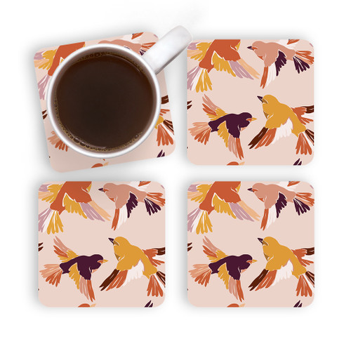 Birds Pattern Coaster Set By Artists Collection