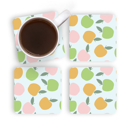 Apple Pattern Coaster Set By Artists Collection