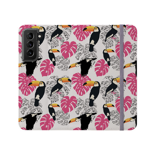 Abstract Toucan Pattern Samsung Folio Case By Artists Collection