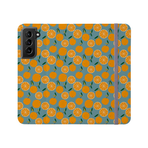 Abstract Small Oranges Pattern Samsung Folio Case By Artists Collection