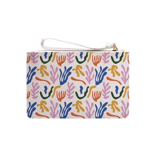 Abstract Plants And Leaves Pattern Clutch Bag By Artists Collection