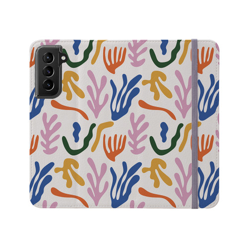 Abstract Plants And Leaves Pattern Samsung Folio Case By Artists Collection