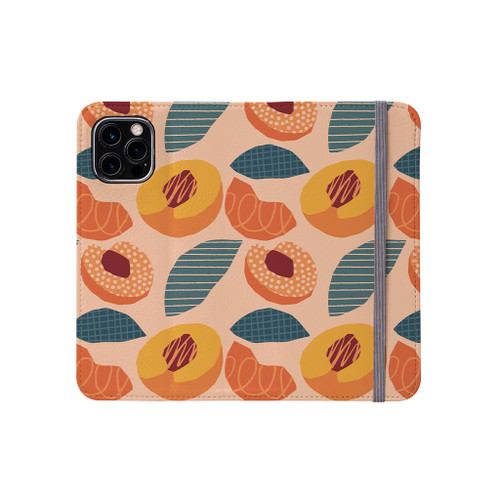 Abstract Design Peach Pattern iPhone Folio Case By Artists Collection