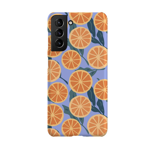 Abstract Oranges With Purple Background Pattern Samsung Snap Case By Artists Collection