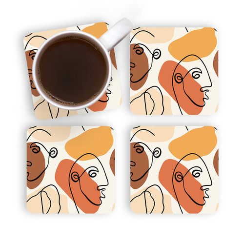 Abstract Line Pattern Coaster Set By Artists Collection