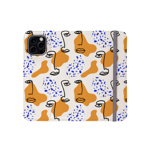 Abstract Line Faces iPhone Folio Case By Artists Collection