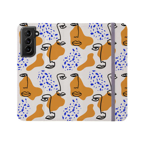 Abstract Line Faces Samsung Folio Case By Artists Collection