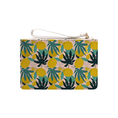 Abstract Tropical Lemons Pattern Clutch Bag By Artists Collection