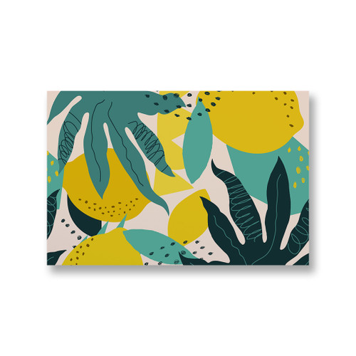 Abstract Tropical Lemons Pattern Canvas Print By Artists Collection