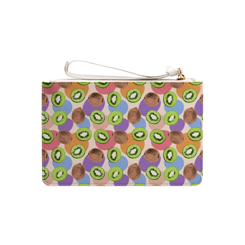 Abstract Kiwi Pattern Clutch Bag By Artists Collection