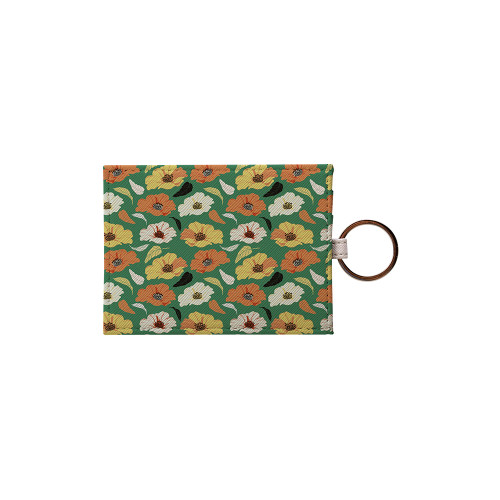 Abstract Green Flower Pattern Card Holder By Artists Collection