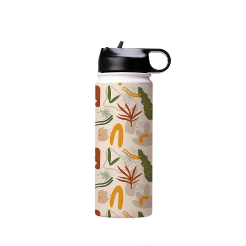 Abstract Leaves And Trees Pattern Water Bottle By Artists Collection