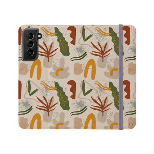 Abstract Leaves And Trees Pattern Samsung Folio Case By Artists Collection