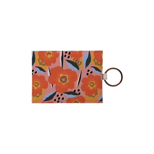 Abstract Orange Poppy Pattern Card Holder By Artists Collection