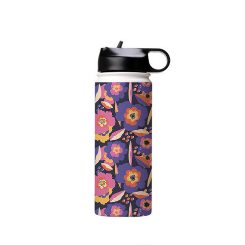 Abstract Flowers Background Water Bottle By Artists Collection