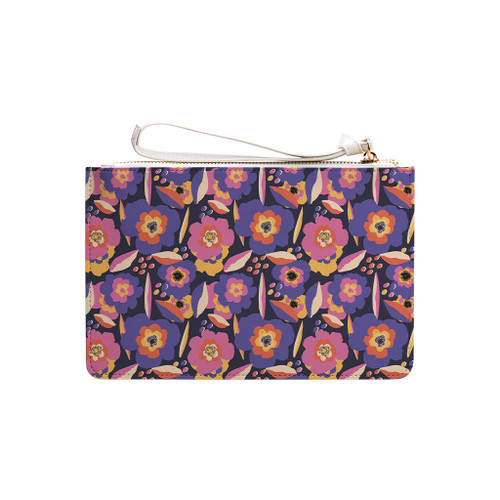 Abstract Flowers Background Clutch Bag By Artists Collection