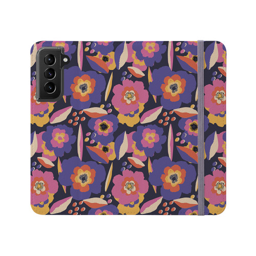 Abstract Flowers Background Samsung Folio Case By Artists Collection