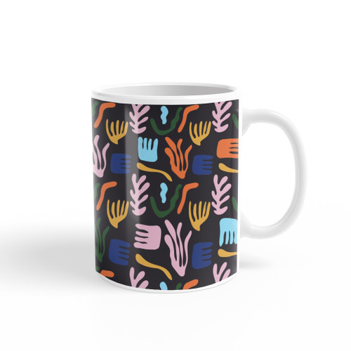 Abstract Flowers And Leaves Pattern Coffee Mug By Artists Collection