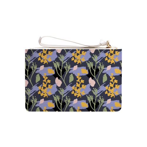 Abstract Yellow Floral Pattern Clutch Bag By Artists Collection