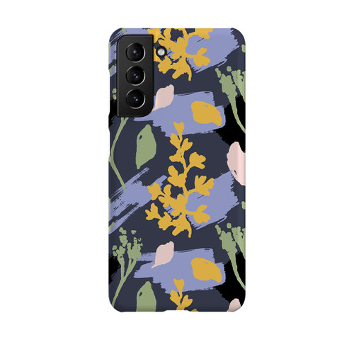 Abstract Yellow Floral Pattern Samsung Snap Case By Artists Collection