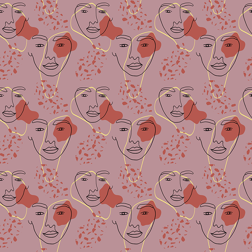 Abstract Face Pattern Design By Artists Collection