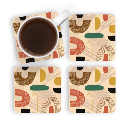 Abstract Bohemian Pattern Coaster Set By Artists Collection