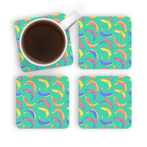 Abstract Banana Pattern Coaster Set By Artists Collection