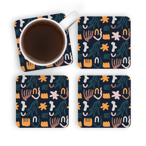 Abstract Autumn Pattern Coaster Set By Artists Collection