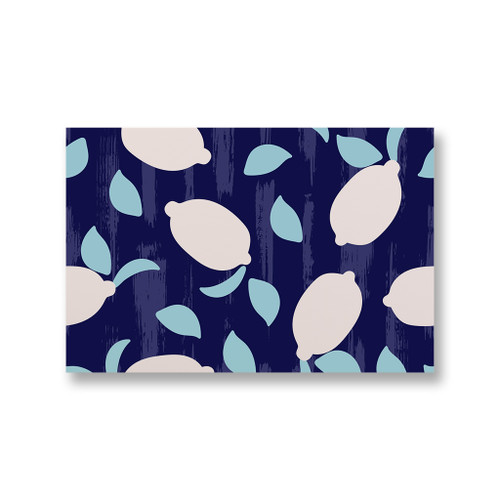 Abstract Blue Lemons Pattern Canvas Print By Artists Collection