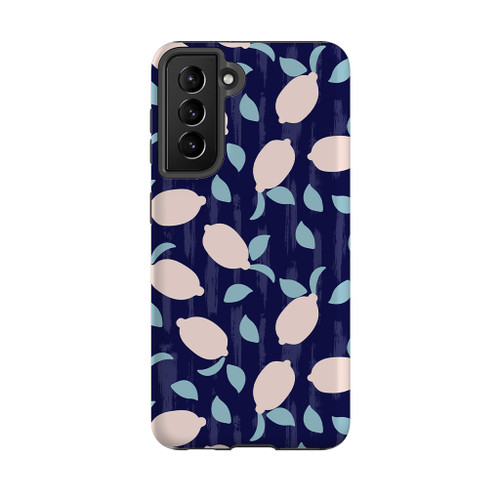 Abstract Blue Lemons Pattern Samsung Tough Case By Artists Collection