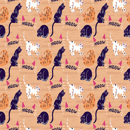 Meow Pattern Design By Artists Collection