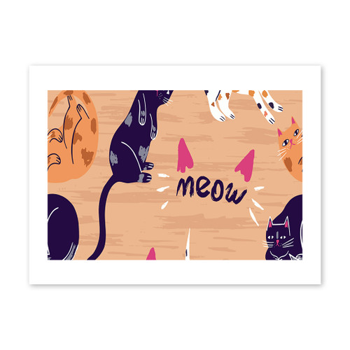 Meow Pattern Art Print By Artists Collection