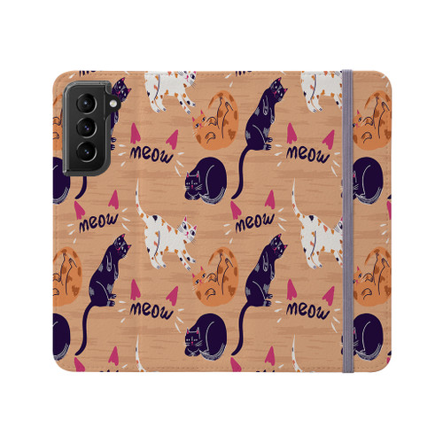 Meow Pattern Samsung Folio Case By Artists Collection