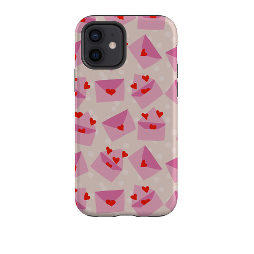 Love Letters With Hearts Pattern iPhone Tough Case By Artists Collection