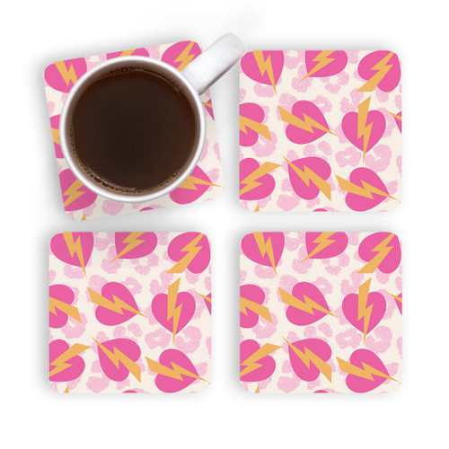 Love Hearts Pattern Coaster Set By Artists Collection
