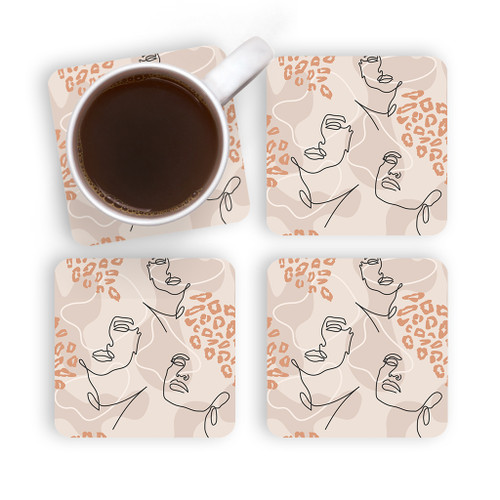 Line Drawing Pattern Coaster Set By Artists Collection