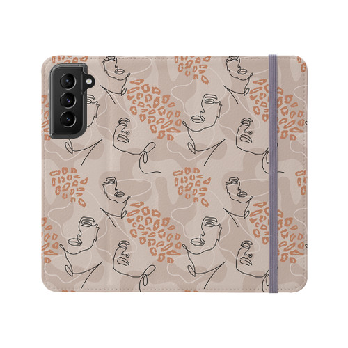 Line Drawing Pattern Samsung Folio Case By Artists Collection