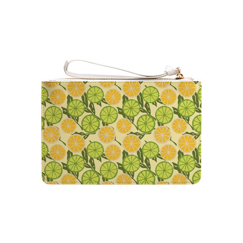 Lemon And Lime Slice Pattern Clutch Bag By Artists Collection