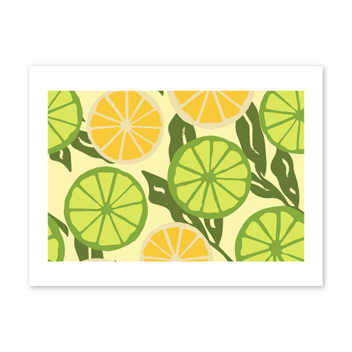 Lemon And Lime Slice Pattern Art Print By Artists Collection