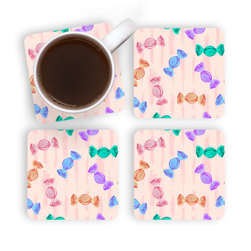 Hard Candy Pattern Coaster Set By Artists Collection