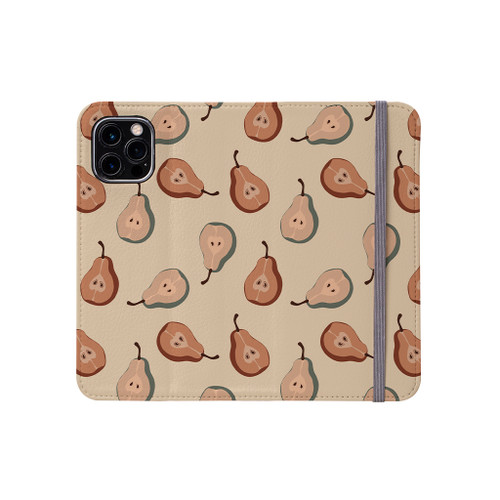 Hand Drawn Pears Pattern iPhone Folio Case By Artists Collection