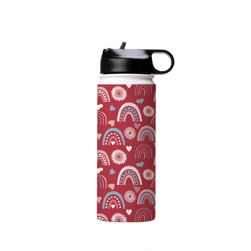 Hand Drawn Cute Rainbows Pattern Water Bottle By Artists Collection