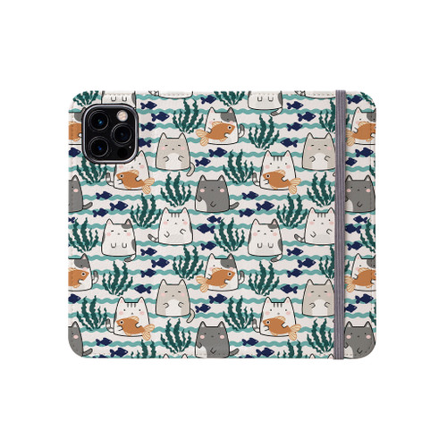 Kawaii Cute Cats Ocean iPhone Folio Case By Artists Collection