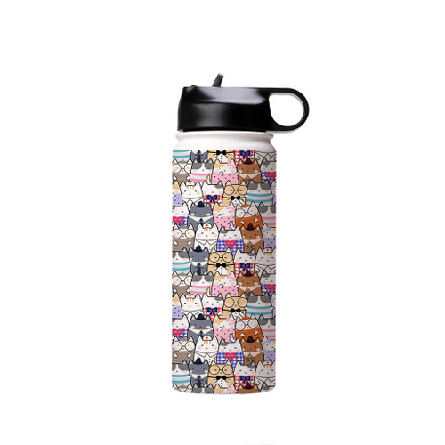 Kawaii Cute Cats Professions Water Bottle By Artists Collection