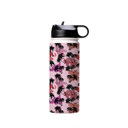 Abstract Palm Trees Pattern Water Bottle By Artists Collection