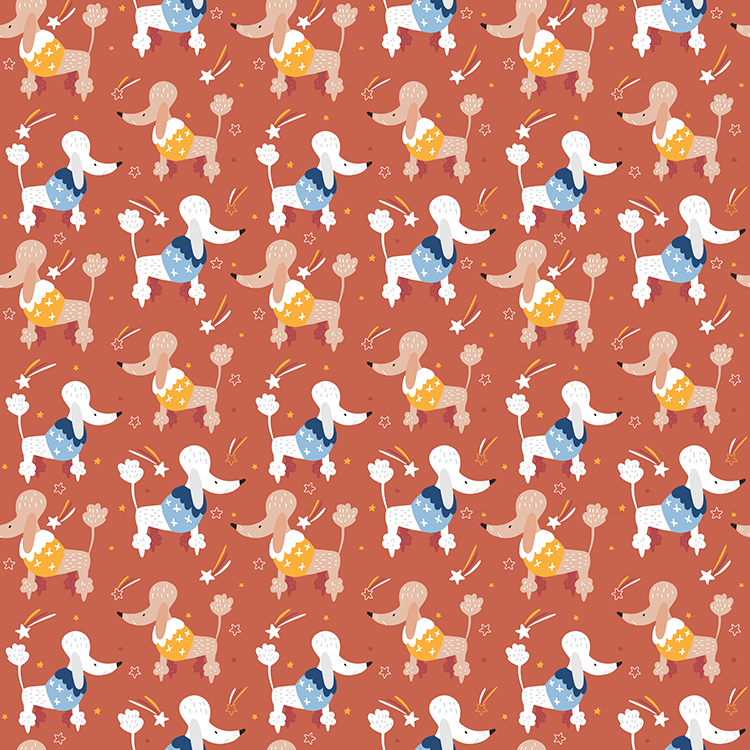 Poodles Dog Pattern Design By Artists Collection