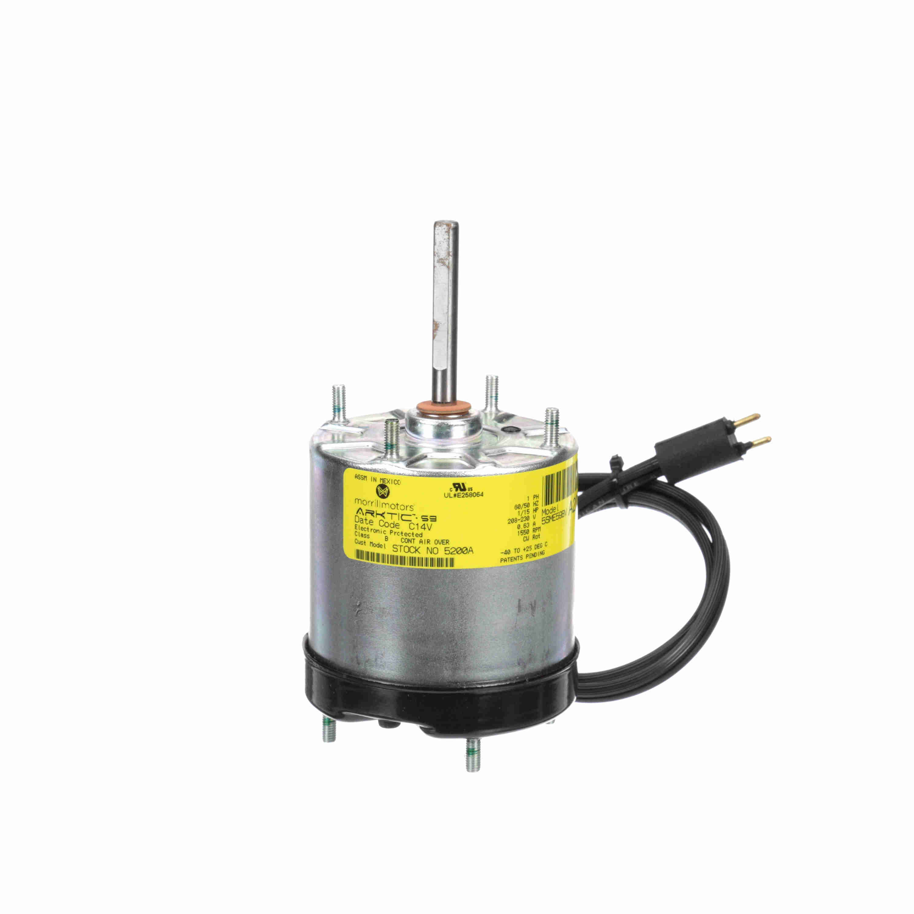 Morrill 5200A 1/15 HP 1550 RPM 208-230 Volts ARKTIC 59 ECM Refrigeration Motor