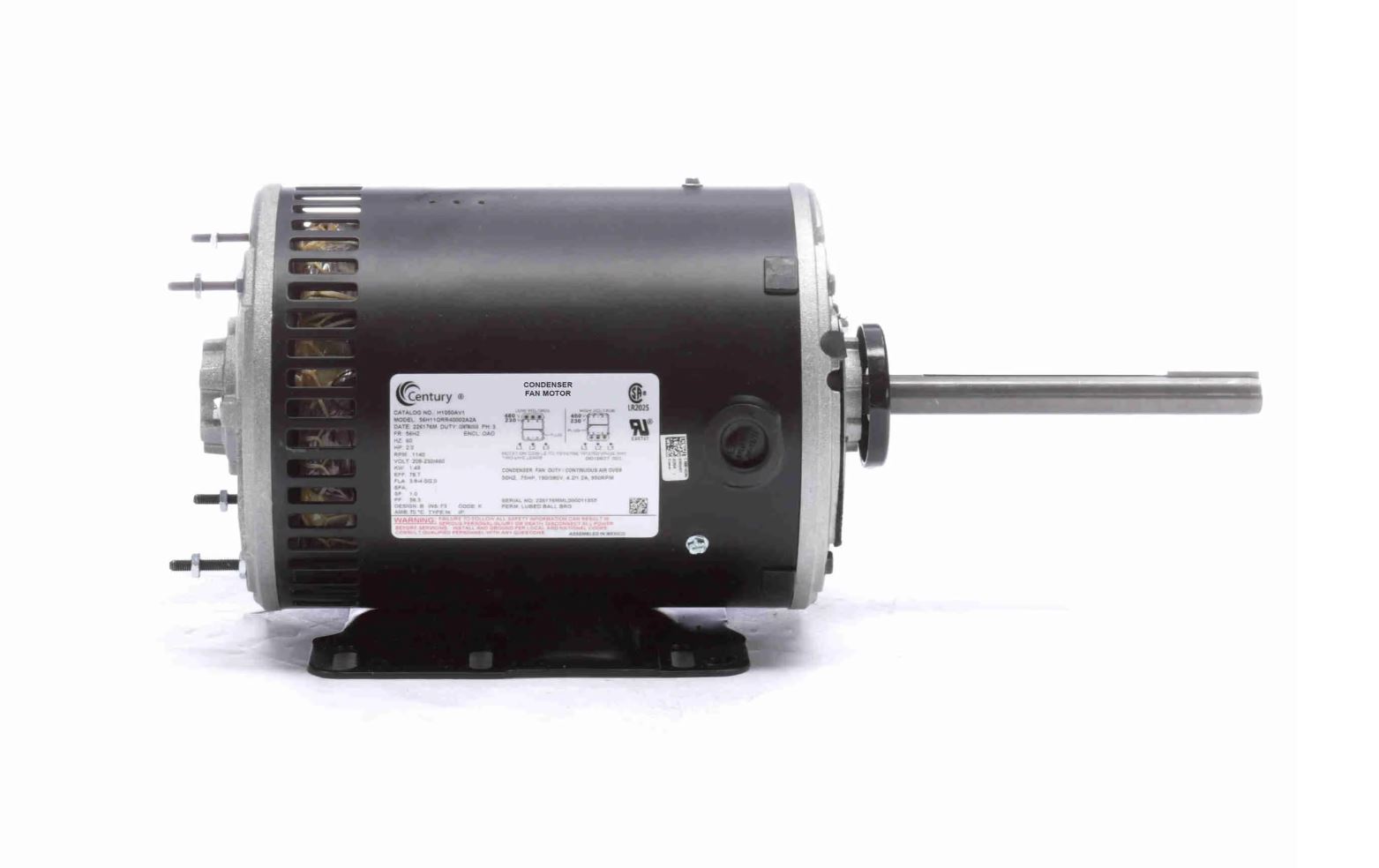Century H1050AV1 1 HP 1140 RPM 460/208-230 Volts Condenser Fan Motor