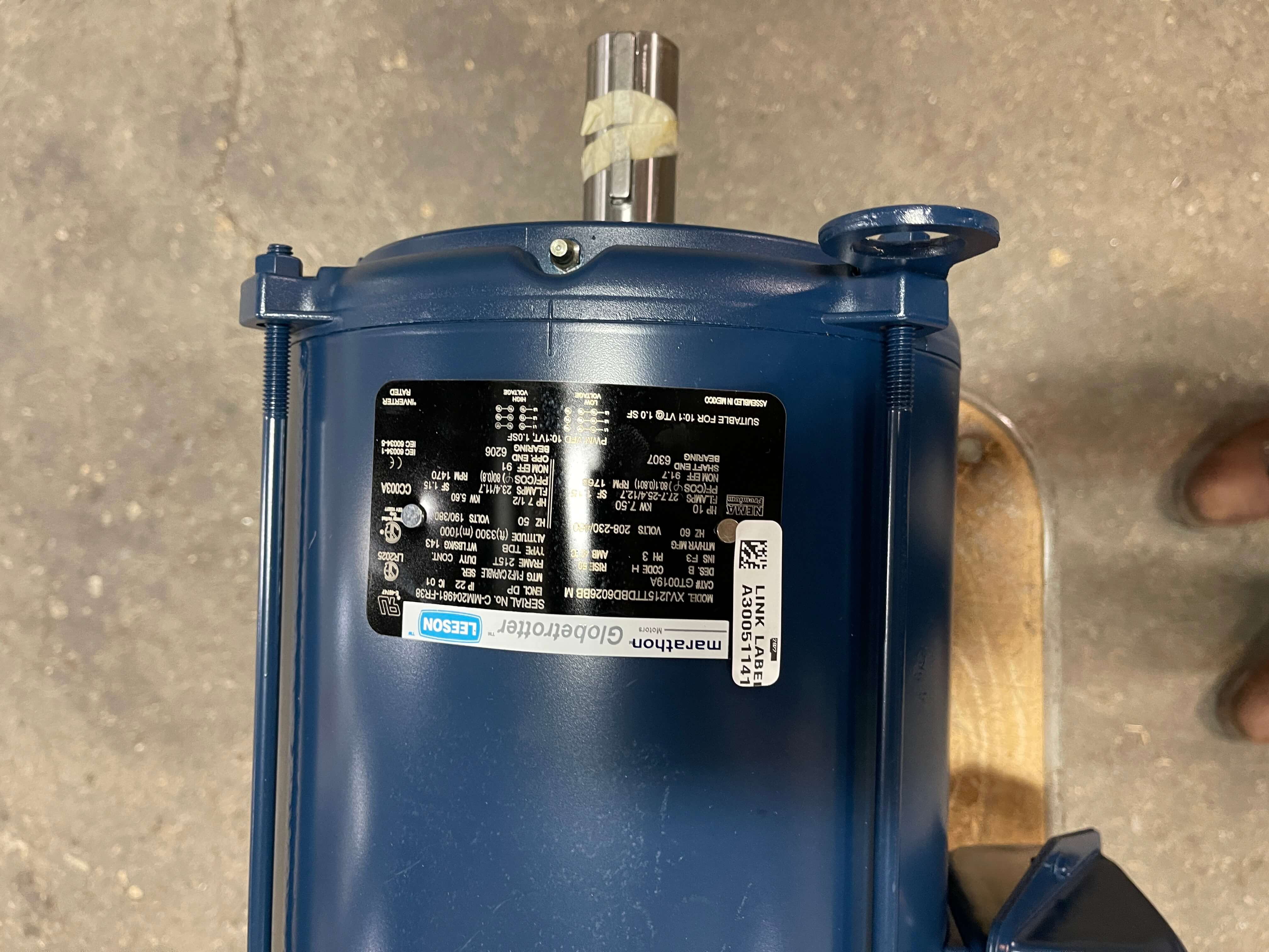 Marathon GT0019A 10 HP 1800 RPM 230/460 Volts General Purpose Motor