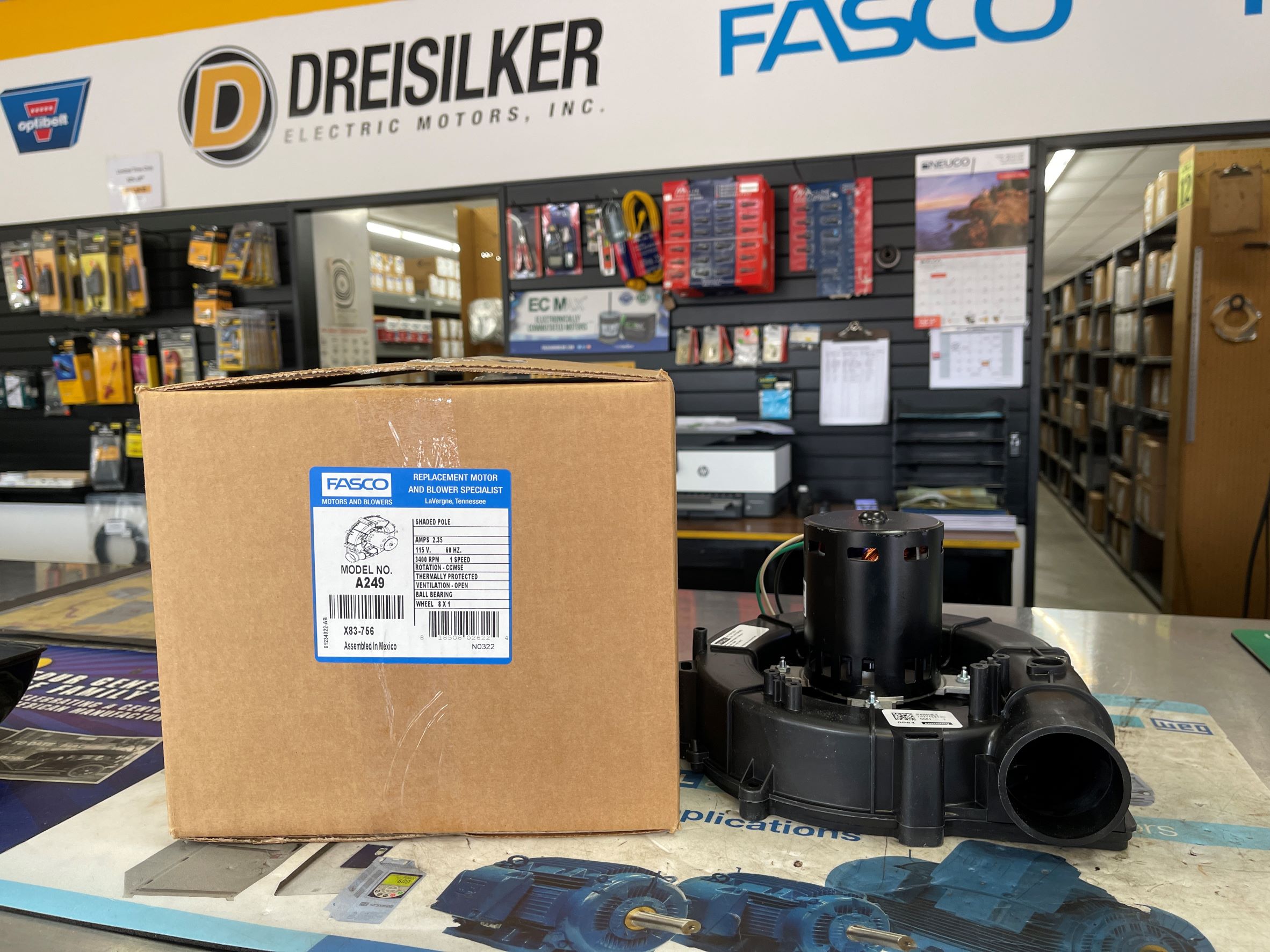 Fasco A249 3400 RPM 115 Volts OEM Replacement Draft Inducer Blower